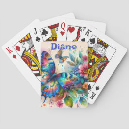 水彩バタフライフローラガーデンパーソナライズされた トランプ