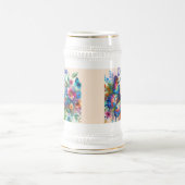 水彩バタフライフローラガーデンパーソナライズされた ビールジョッキ (中央)