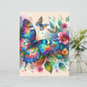 水彩バタフライフローラフラワースクラップブック紙 (スタンド正面)