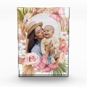 水彩バタフライフローラ母の日 フォトブロック (正面)