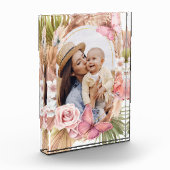 水彩バタフライフローラ母の日 フォトブロック (左)