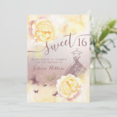 水彩バタフライフローラ牡丹甘16 招待状 (スタンド正面)