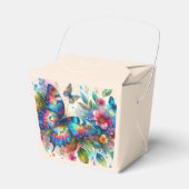 水彩バタフライフローラ花青ピンク フェイバーボックス (正面サイド)