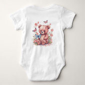 水彩バタフライベア ベビーボディスーツ (裏面)