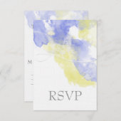 水彩バタフライペリウィンクルレモネードRSVP 出欠カード (正面/裏面)