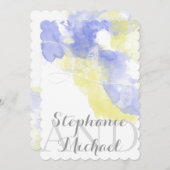 水彩バタフライペリウィンクル結婚式招待状 招待状 (正面/裏面)