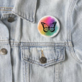 水彩バタフライボタン 缶バッジ (インサイチュ)