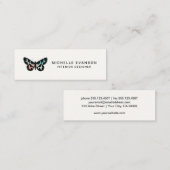 水彩バタフライミニマリストロゴ スキニー名刺 (正面/裏面)