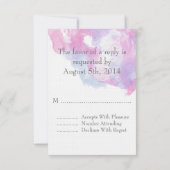 水彩バタフライラズベリーブリスRSVP 出欠カード (裏面)