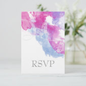 水彩バタフライラズベリーブリスRSVP 出欠カード (スタンド正面)