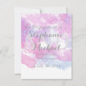 水彩バタフライラズベリー婚約アナウンチ 案内状 (裏面)