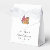 水彩バタフライレッドブライダルシャワー フェイバーボックス (正面サイド)