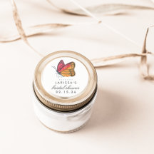 水彩バタフライレッドブライダルシャワー