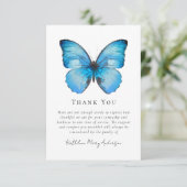 水彩バタフライ悔やみや弔慰葬儀 サンキューカード (スタンド正面)