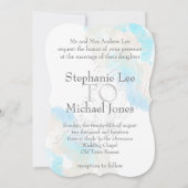 水彩バタフライ海ショア結婚の出現 招待状 (裏面)