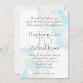 水彩バタフライ海ショア結婚の出現 招待状 (裏面)