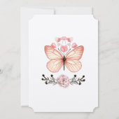 水彩バタフライ結婚式招待状 招待状 (裏面)