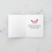 水彩バタフライ誕生日カード カード (内部)