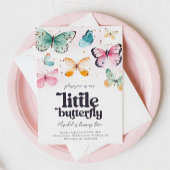 水彩バタフライ誕生日招待状 招待状