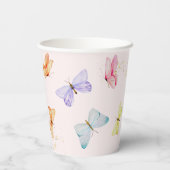 水彩バタフライ1st誕生日 紙コップ (裏面)