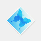 水彩バタフライ – スカイブルー スタンダードカクテルナプキン (角)
