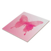 水彩バタフライ – 明るい赤紫色とピンク タイル (側面)