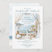 水彩バチェロレッテウィークエンドオーシャンサイド 招待状 (正面/裏面)