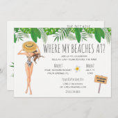 水彩バチェロレッテビーチパーティの招待状 招待状 (正面/裏面)
