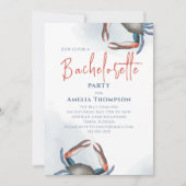 水彩バチェロレッテブルーカニ沿岸 招待状 (正面)