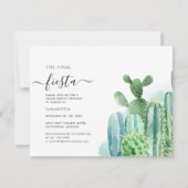 水彩バチェロレッテ週末パーティーの日程 招待状 (正面)