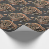 水彩バッファローバイソン動物自然アート ラッピングペーパー (角)