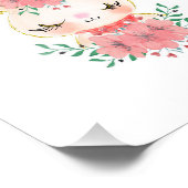 水彩バニーと花模様フォトプリント フォトプリント            (角)