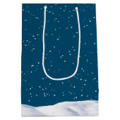 水彩バニーと雪だるま ミディアムペーパーバッグ (裏面)