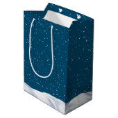 水彩バニーと雪だるま ミディアムペーパーバッグ (裏面アングル)