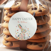 水彩バニーイースターステッカー ラウンドシール