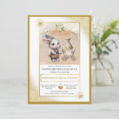 水彩バニーイースターブランチ&エッグ狩りフローラ 招待状 (スタンド正面)