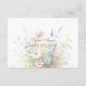 水彩バニーエッグワイルドフラワーおむつラッフル エンクロージャーカード (裏面)