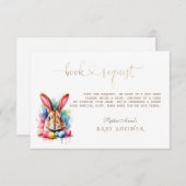 水彩バニーエッグワイルドフラワーズブックベビー エンクロージャーカード (正面/裏面)