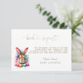 水彩バニーエッグワイルドフラワーズブックベビー エンクロージャーカード (スタンド正面)