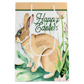 水彩バニーカスタム復活祭 ミディアムペーパーバッグ (裏面)