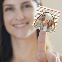 水彩バニーストライプの春写真 スクエアシール