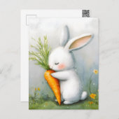 水彩バニーハッピーハーベスト シーズンポストカード (正面/裏面)