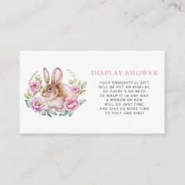 水彩バニーフローラリース表示シャワー エンクロージャーカード