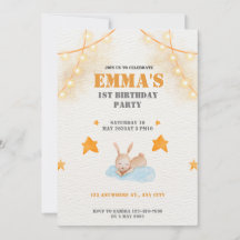 水彩バニーラビットの最初の誕生日パーティー