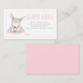 水彩バニーラビットガールおむつラッフルチケット 名刺 (正面/裏面)