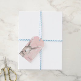 水彩バニーラビットベビーカスタム ギフトタグ