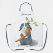 水彩バニーラビットモノグラムの エプロン (正面)