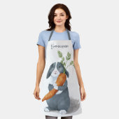 水彩バニーラビットモノグラムの エプロン (着用した状態)