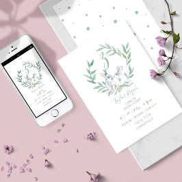 水彩バニー誕生日招待状オンライン 招待状