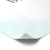 水彩バニー飛行機ブルーベビーシャワーへようこそ ポスター (角)